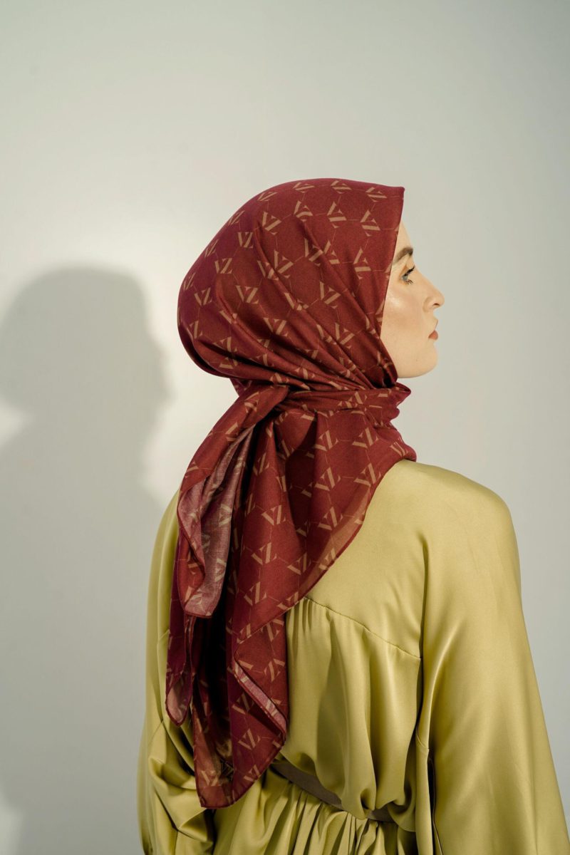 Monogram Voal Scarf Teracotta - Image 3