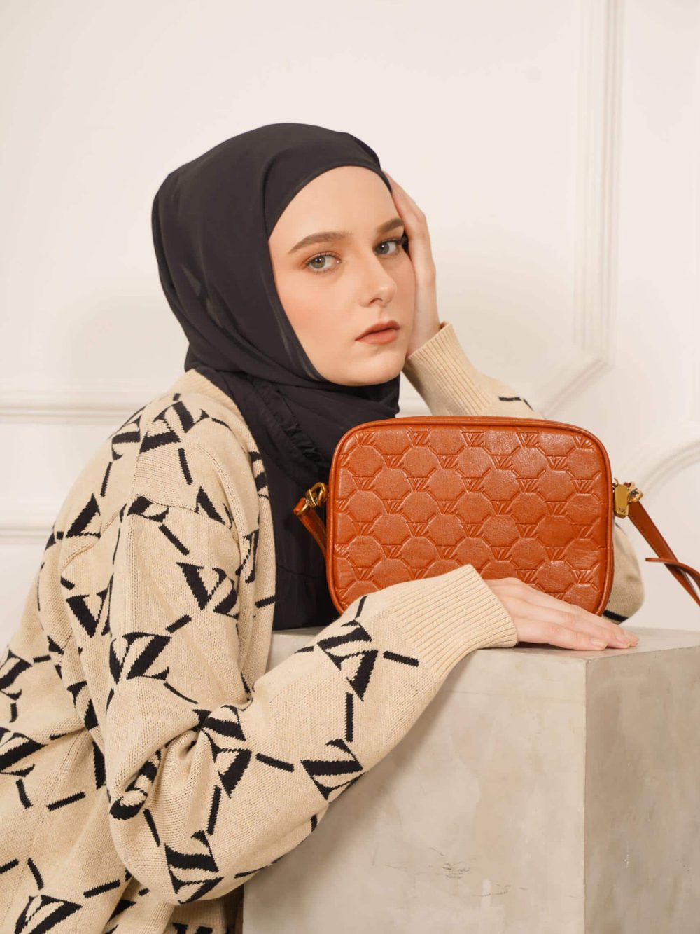 VZ Camera Bag - Monogram Embossed Brown