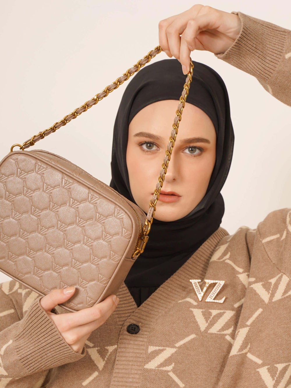 VZ Camera Bag - Monogram Embossed Khaky