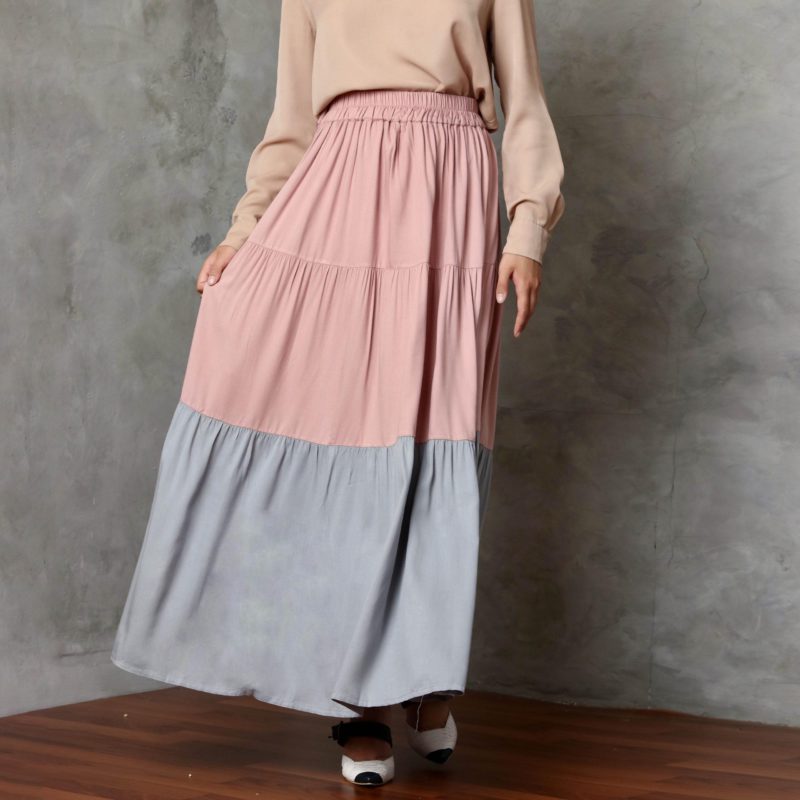 MMJ Plain Skirt Pink-Grey - Image 3