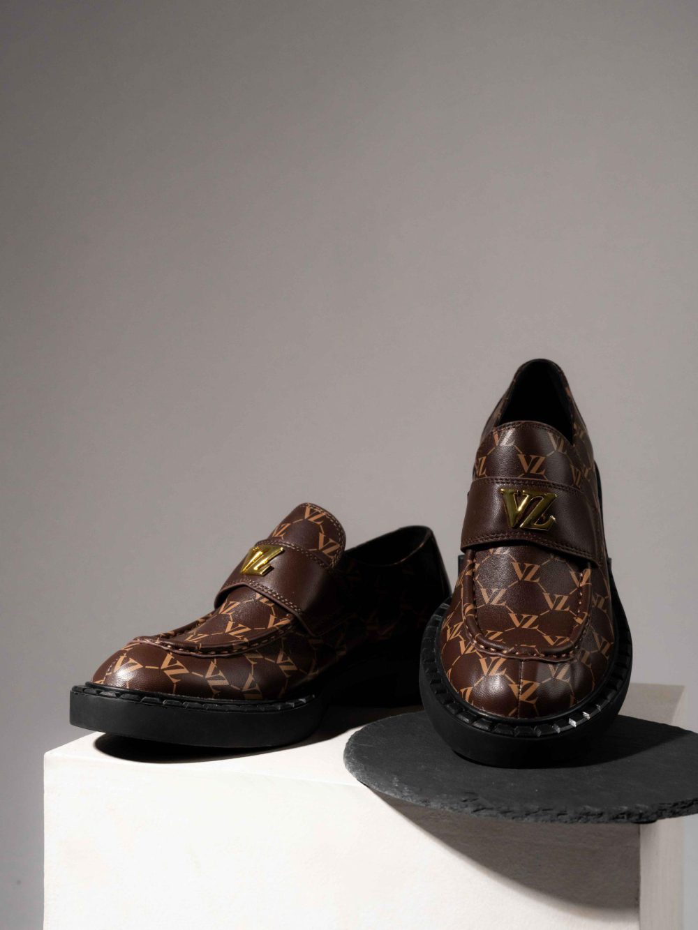 VZ Monogram Loafers - Brown