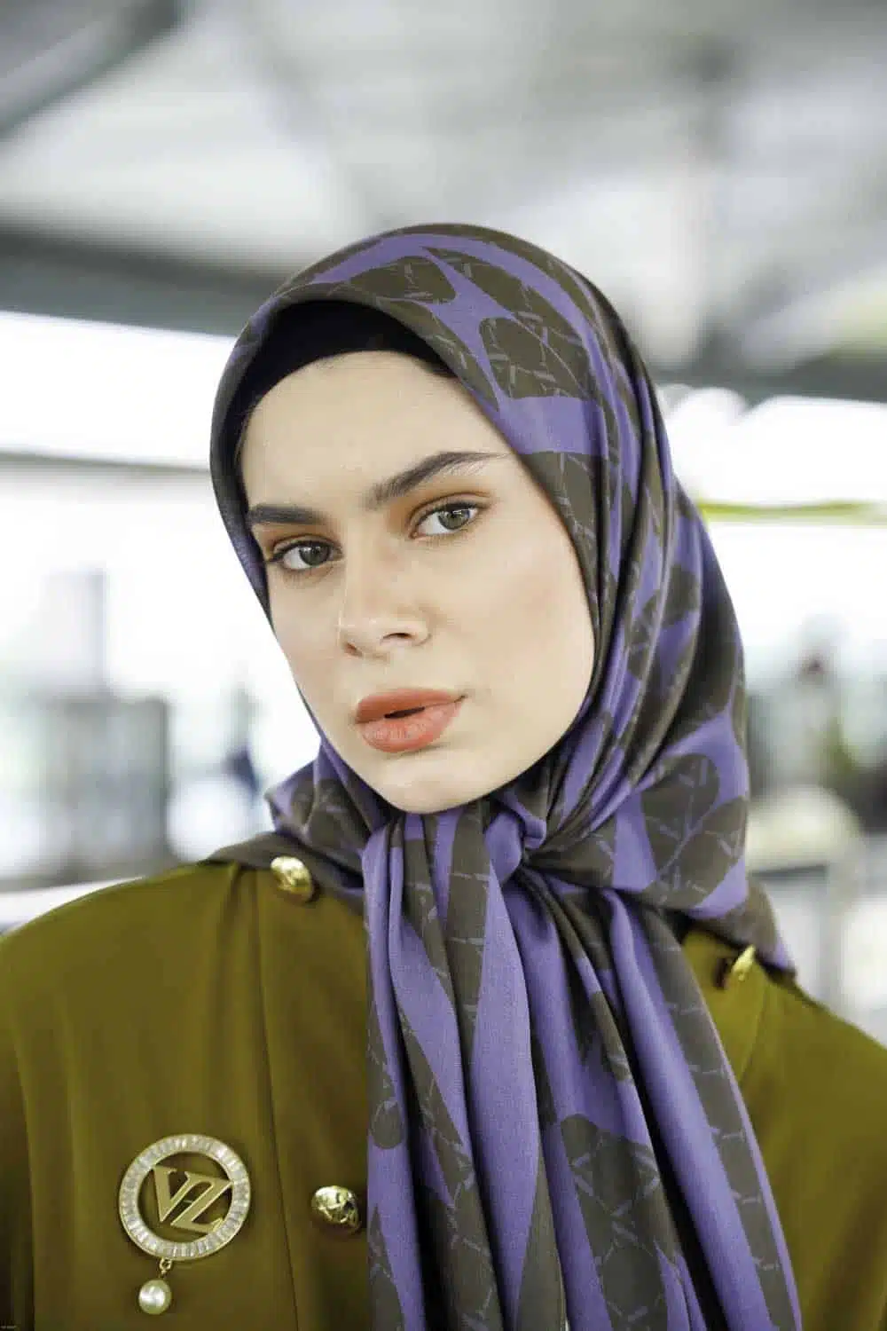 VZ Herringbone Scarf Pickle Olive - Image 3