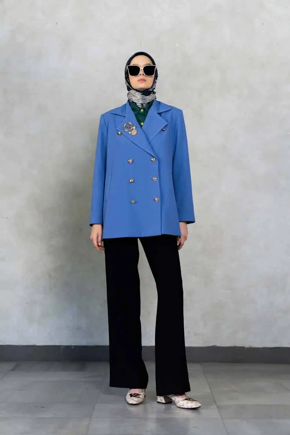 Monogram Basic Blazer Blue Denim