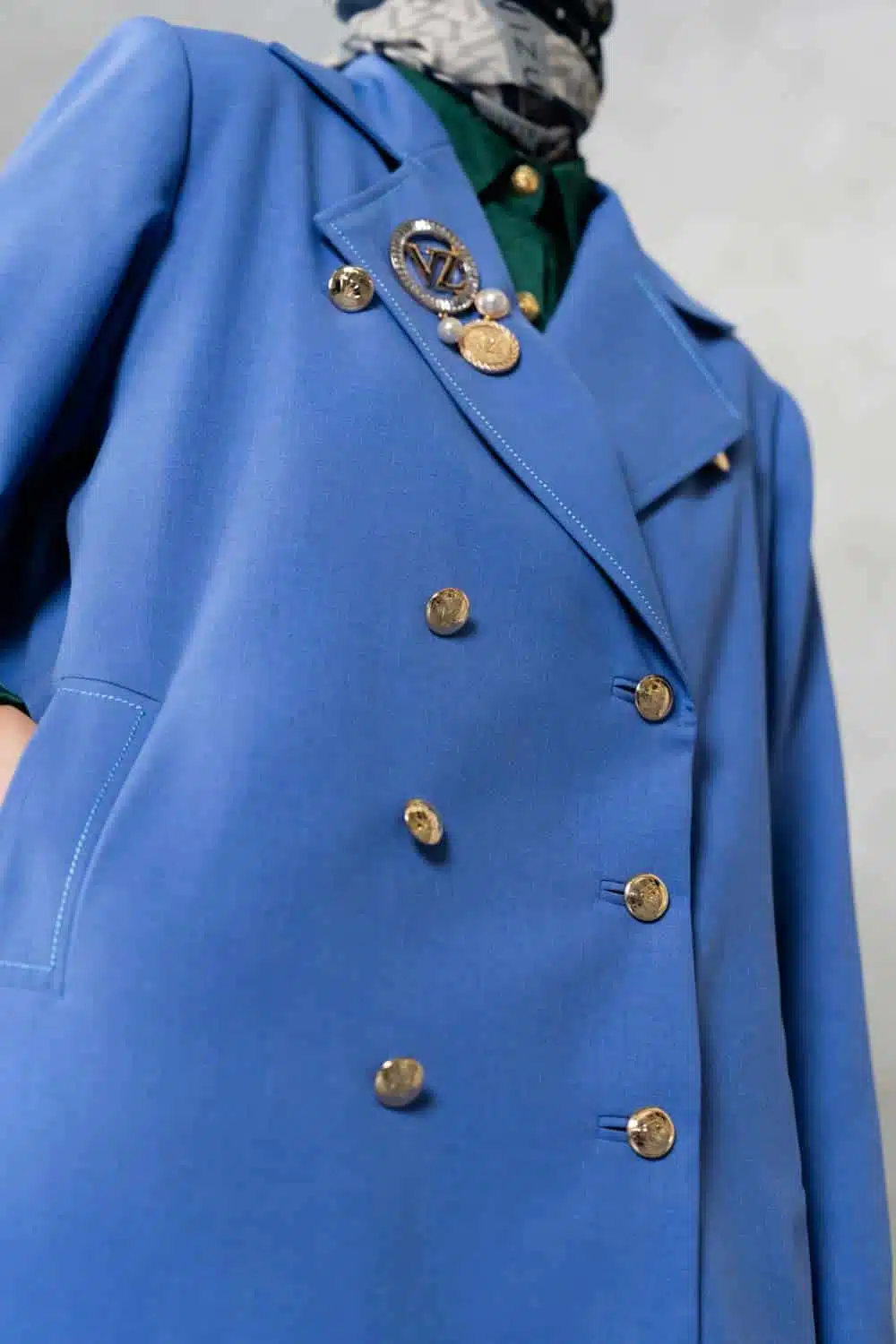 Monogram Basic Blazer Blue Denim - Image 3