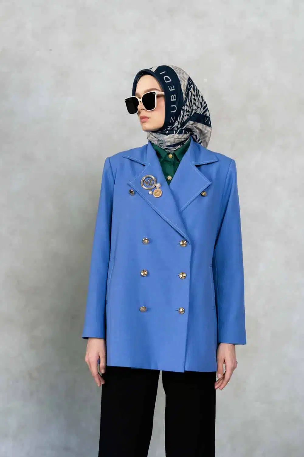 Monogram Basic Blazer Blue Denim - Image 6