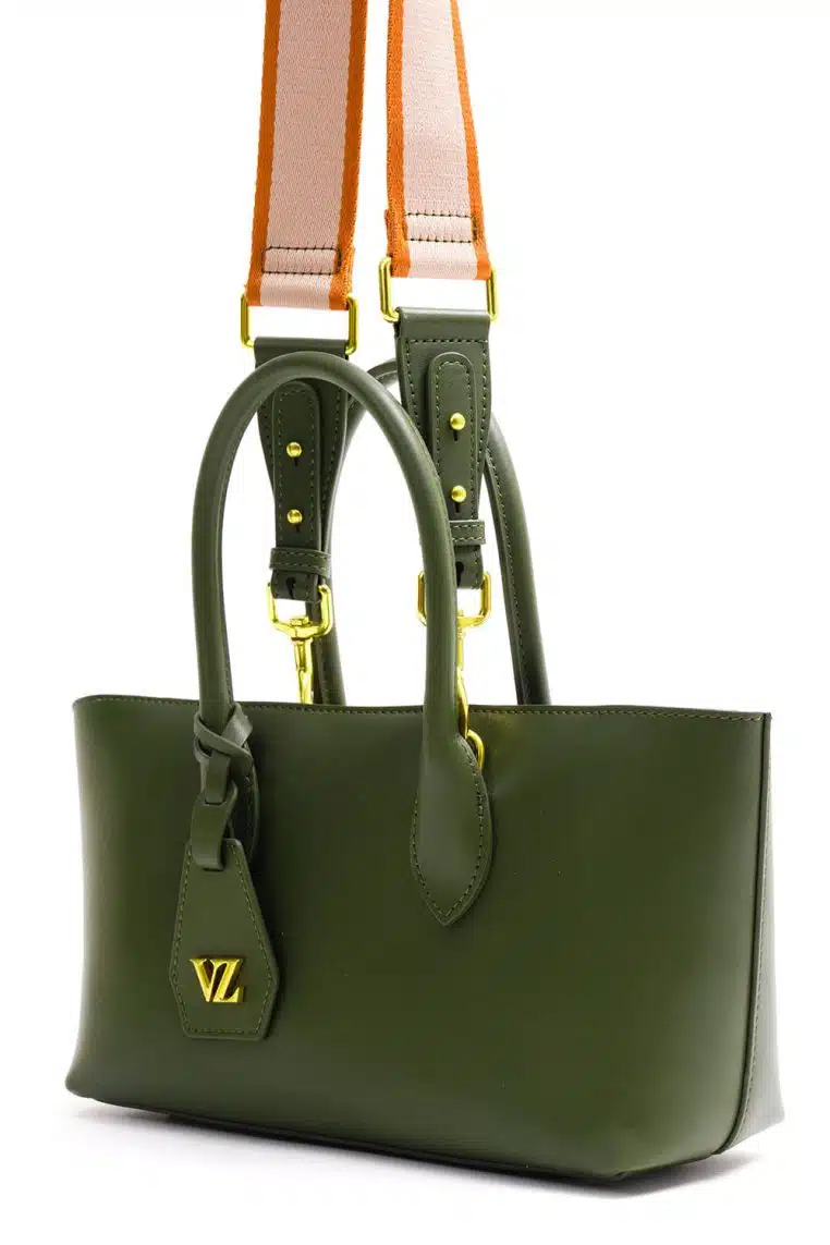 VZ Tote Bag - Monogram Printed Leather Brown - VIVIZUBEDI