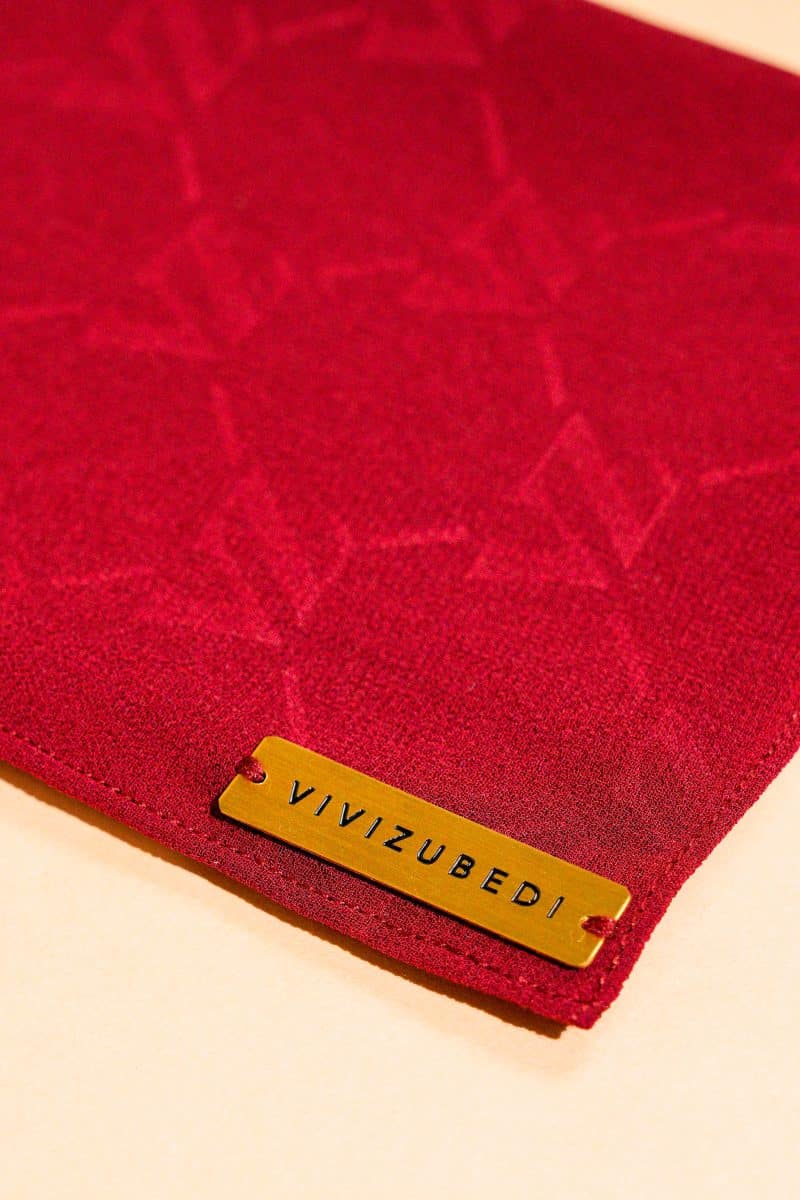 VZ Signature Embossed Pashmina - Burgundy - Image 6