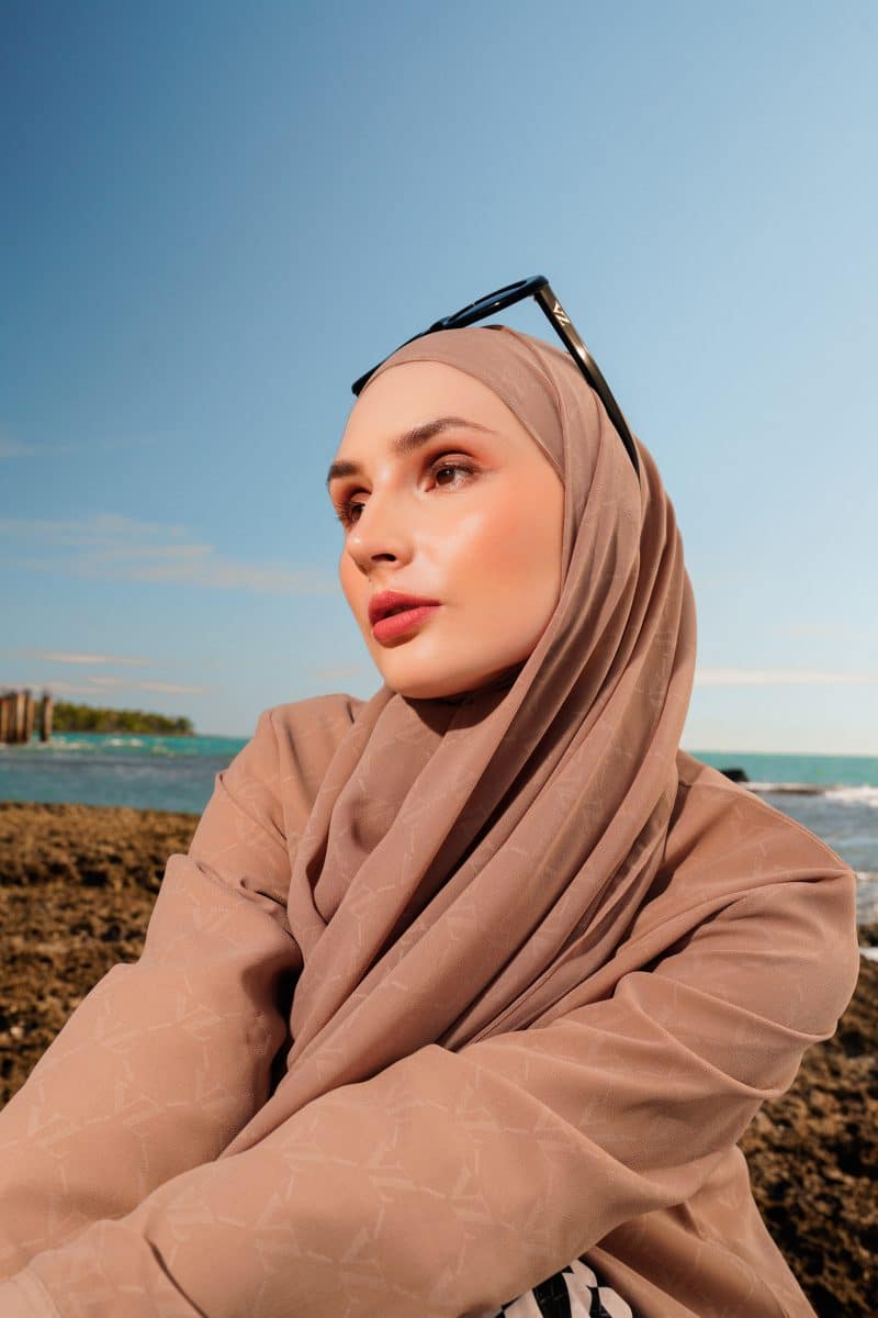 VZ Signature Embossed Pashmina - Travertine - Image 2