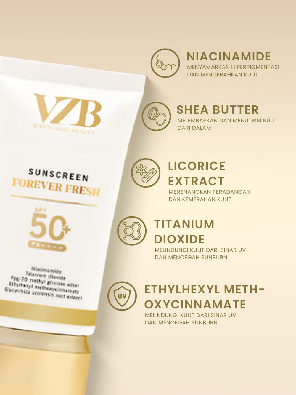 VZ BEAUTY FOREVER FRESH SUNSCREEN SPF 50+ PA++++