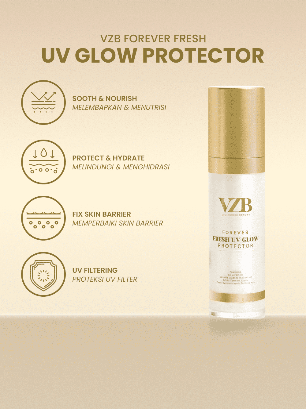 VZ BEAUTY FOREVER FRESH UV GLOW PROTECTOR