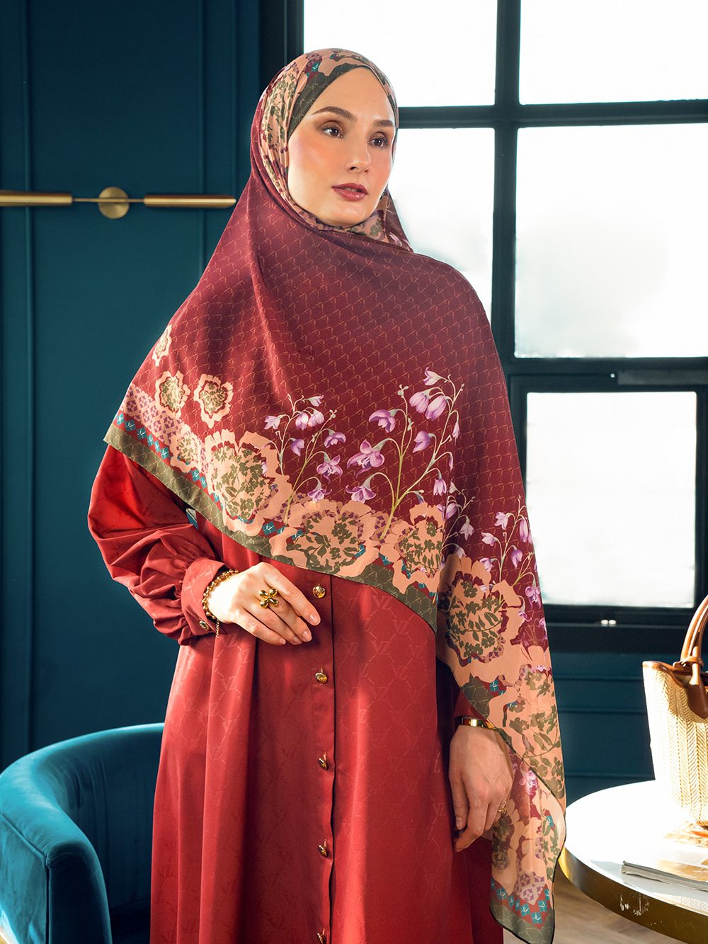 VZ Fiori Pashmina - Olive