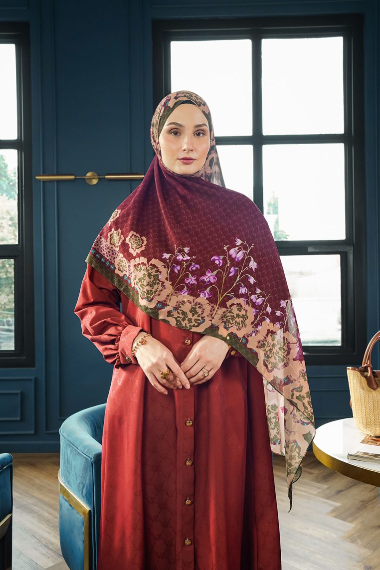 VZ Fiori Pashmina - Maroon