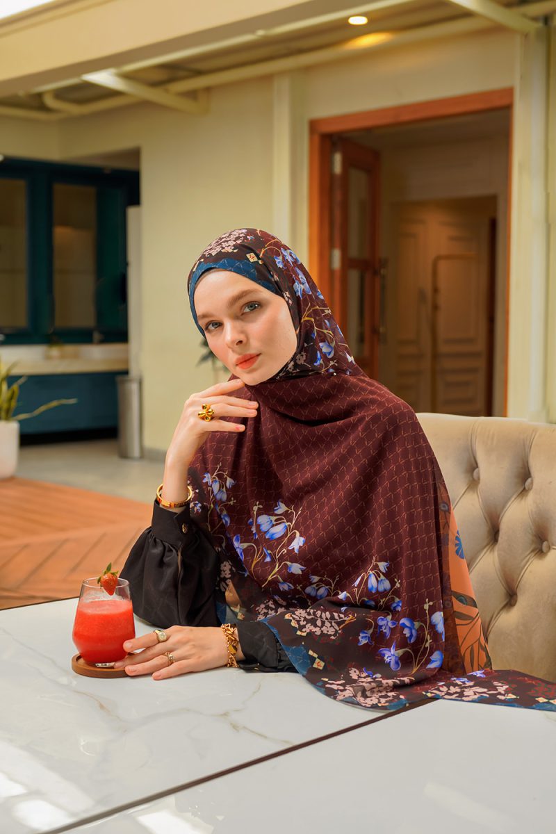 VZ Fiori Pashmina - Maroon - Image 5