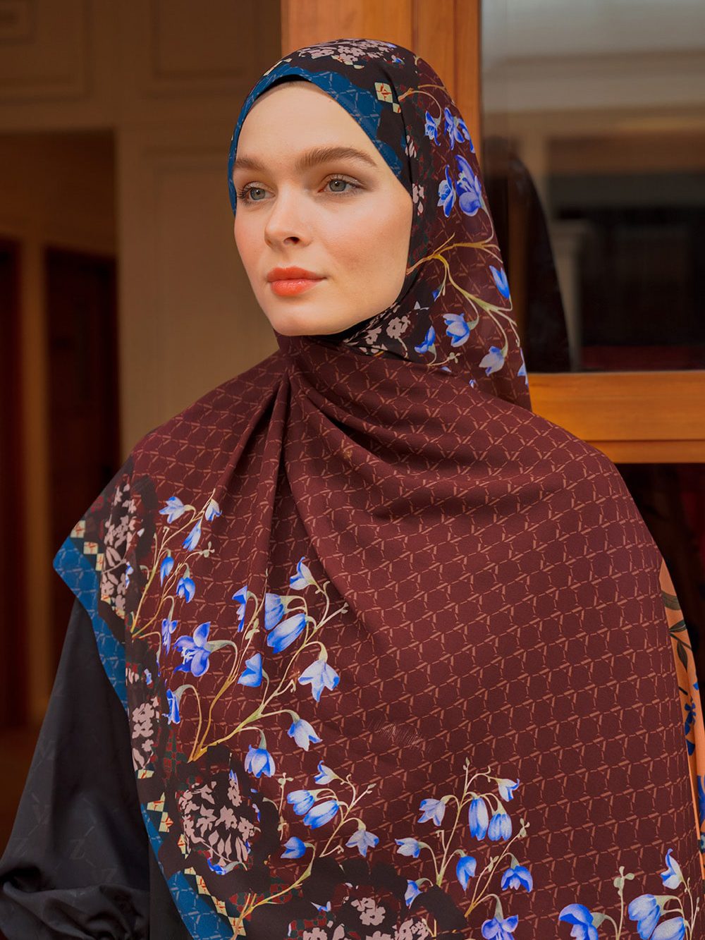 VZ Fiori Pashmina - Maroon