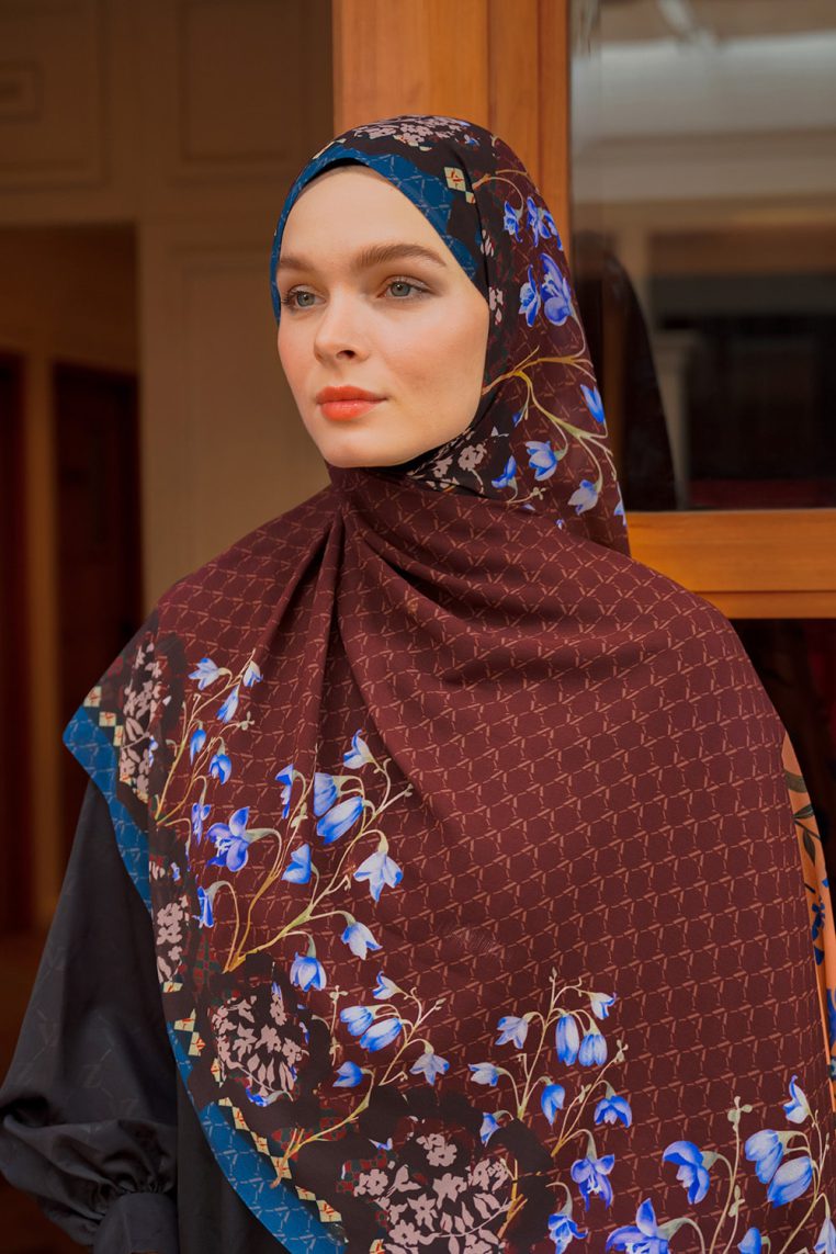 VZ Fiori Pashmina - Maroon