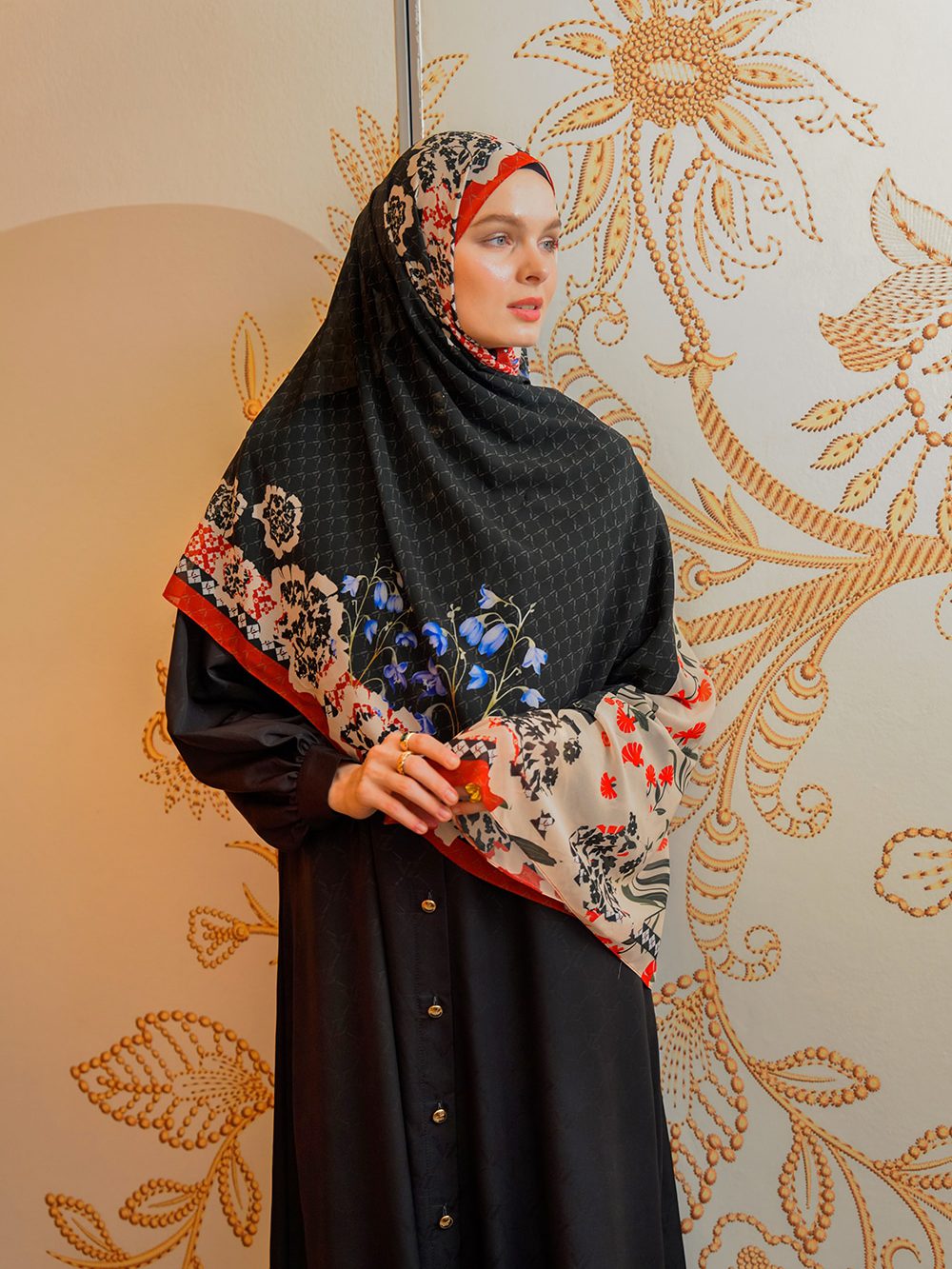 VZ Fiori Pashmina - Black