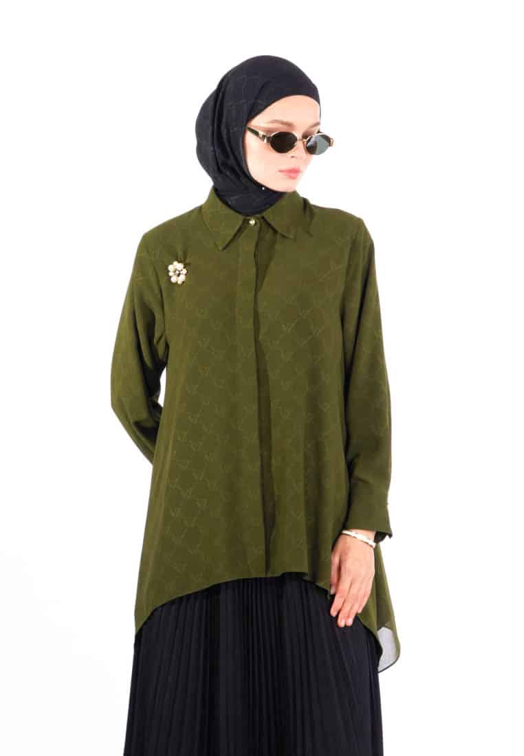 Signature Embossed Top - Olive Branch