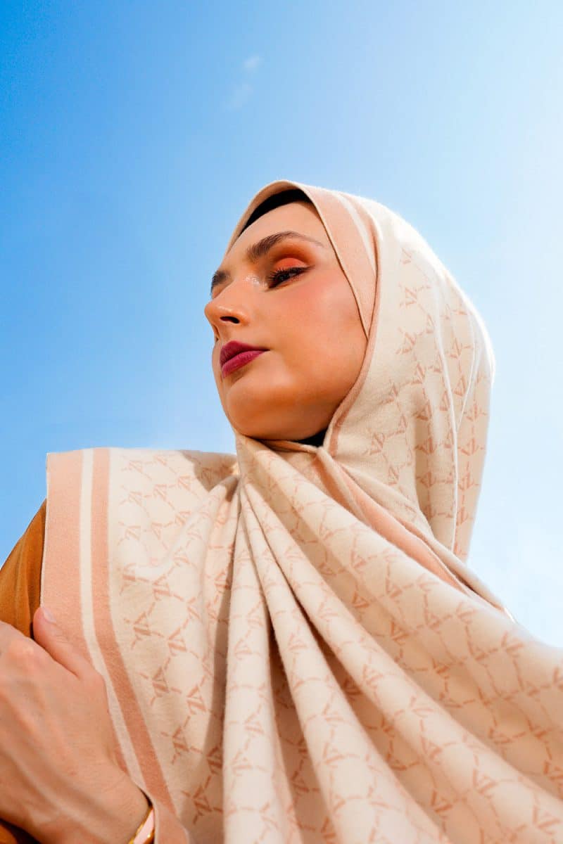 VZ Monogram Long Shawl - Amberlight - Image 3