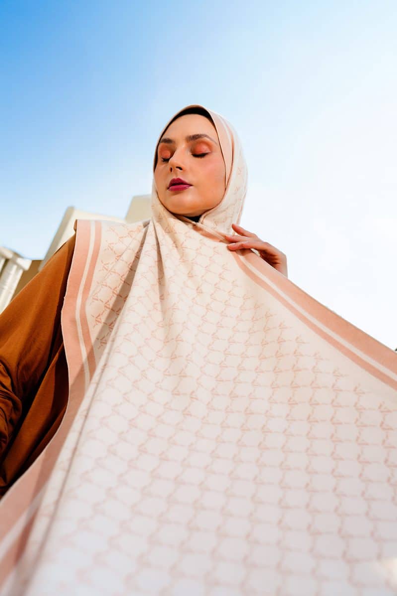 VZ Monogram Long Shawl - Amberlight - Image 2