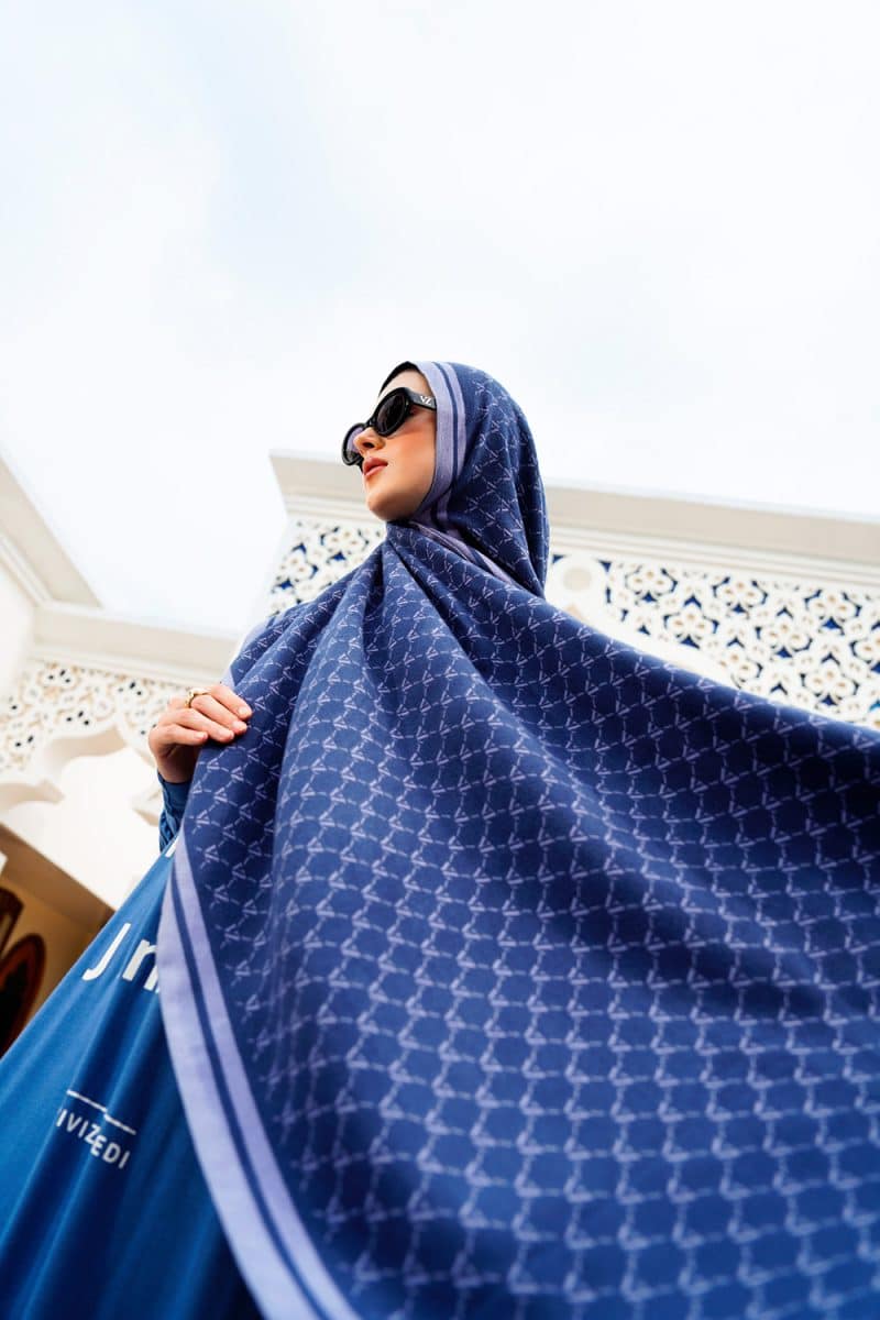 VZ Monogram Long Shawl - Moonlit Ocean - Image 4