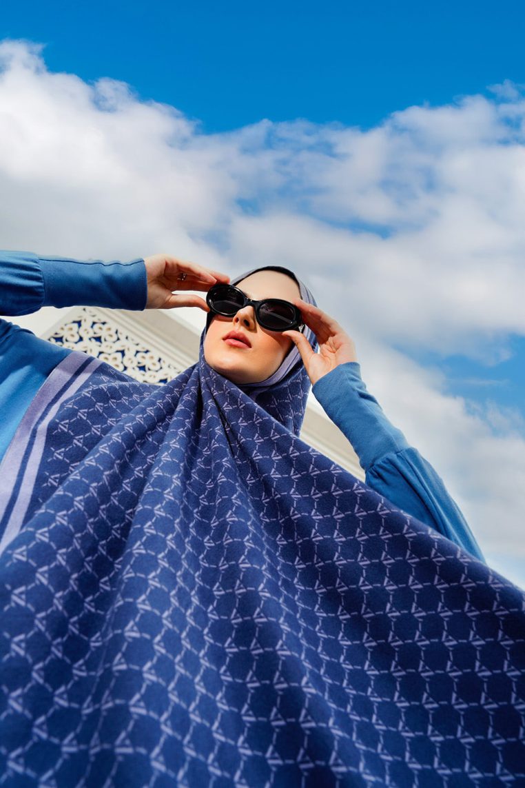 VZ Monogram Long Shawl - Moonlit Ocean