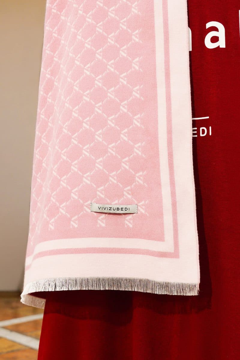 VZ Monogram Long Shawl - Pink Blush - Image 3