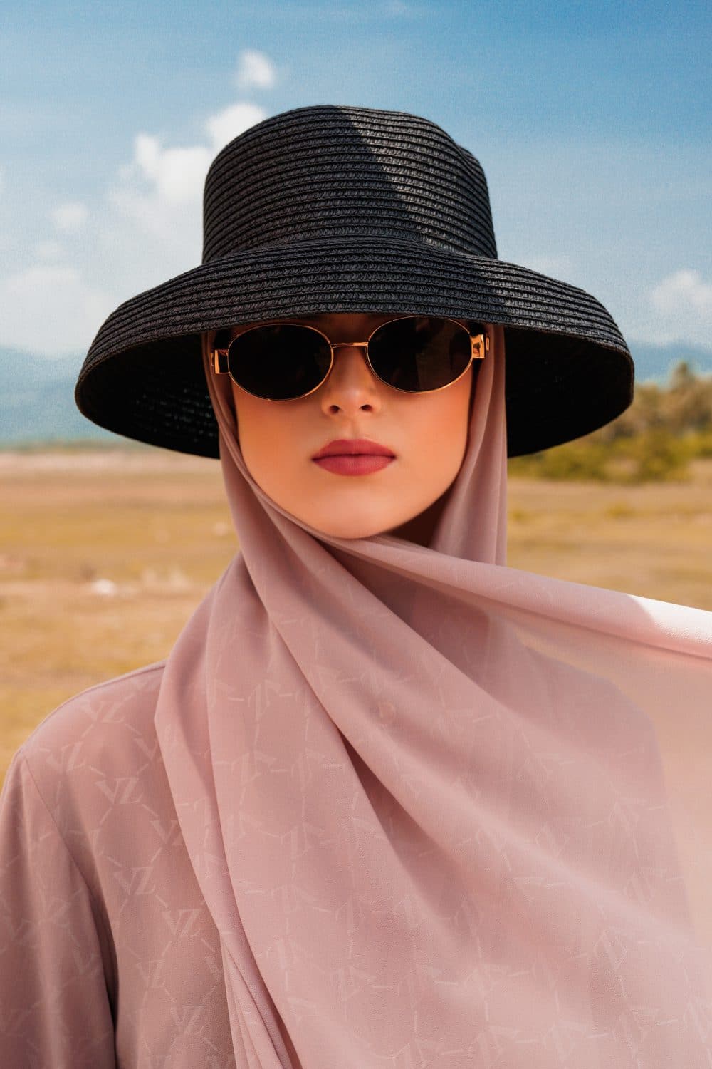 VZ Signature Embossed Pashmina - Dusty Mocca