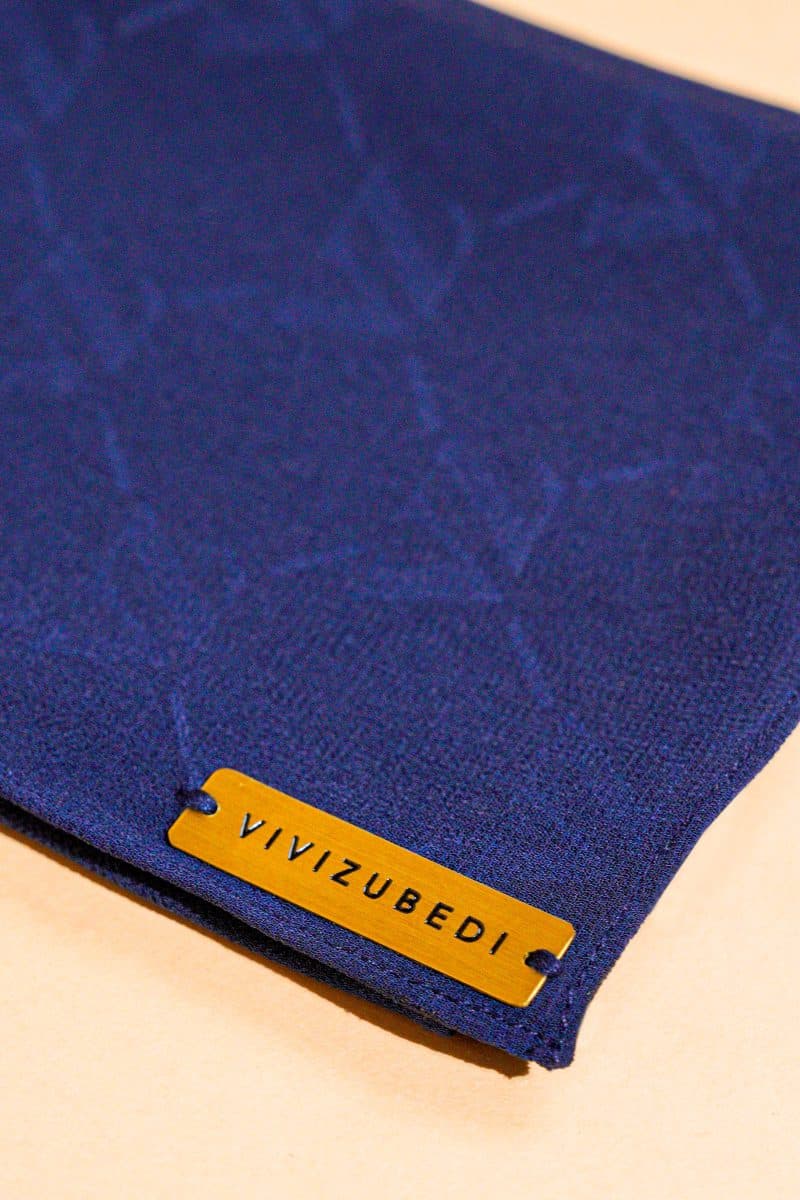VZ Signature Embossed Pashmina - Navy - Image 4