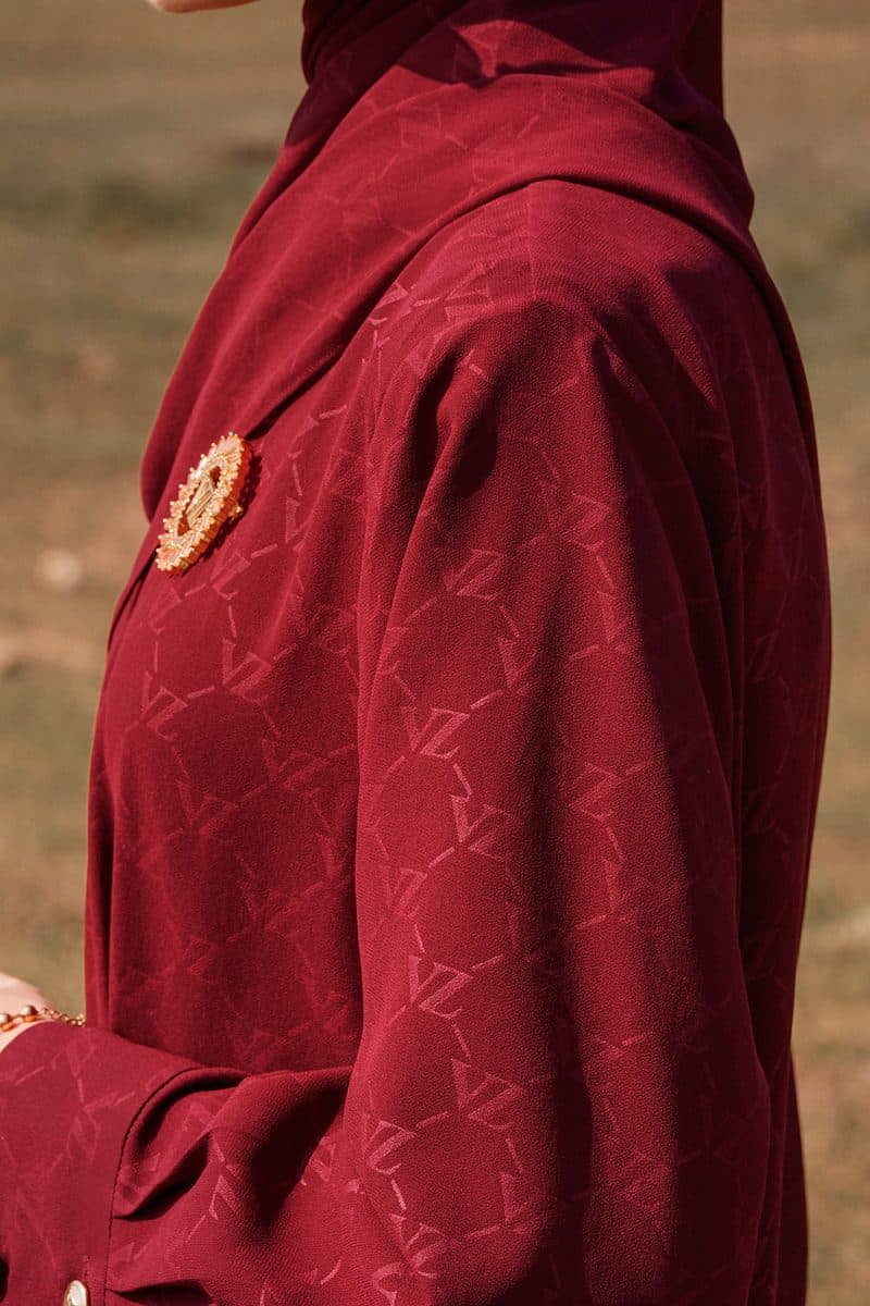 Signature Embossed Top - Burgundy - Image 2
