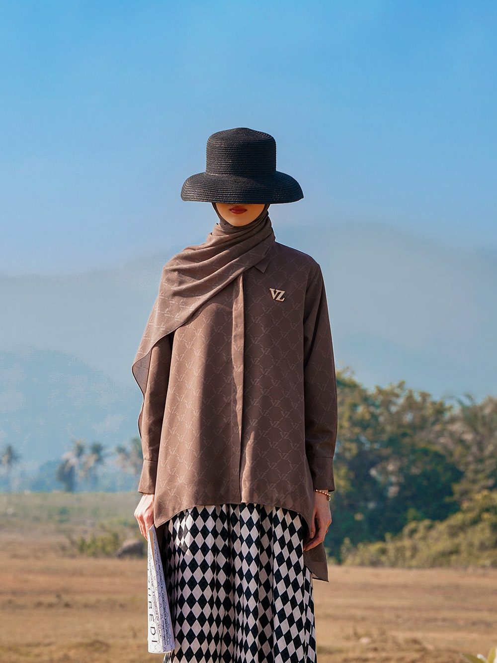 Signature Embossed Top - Morel