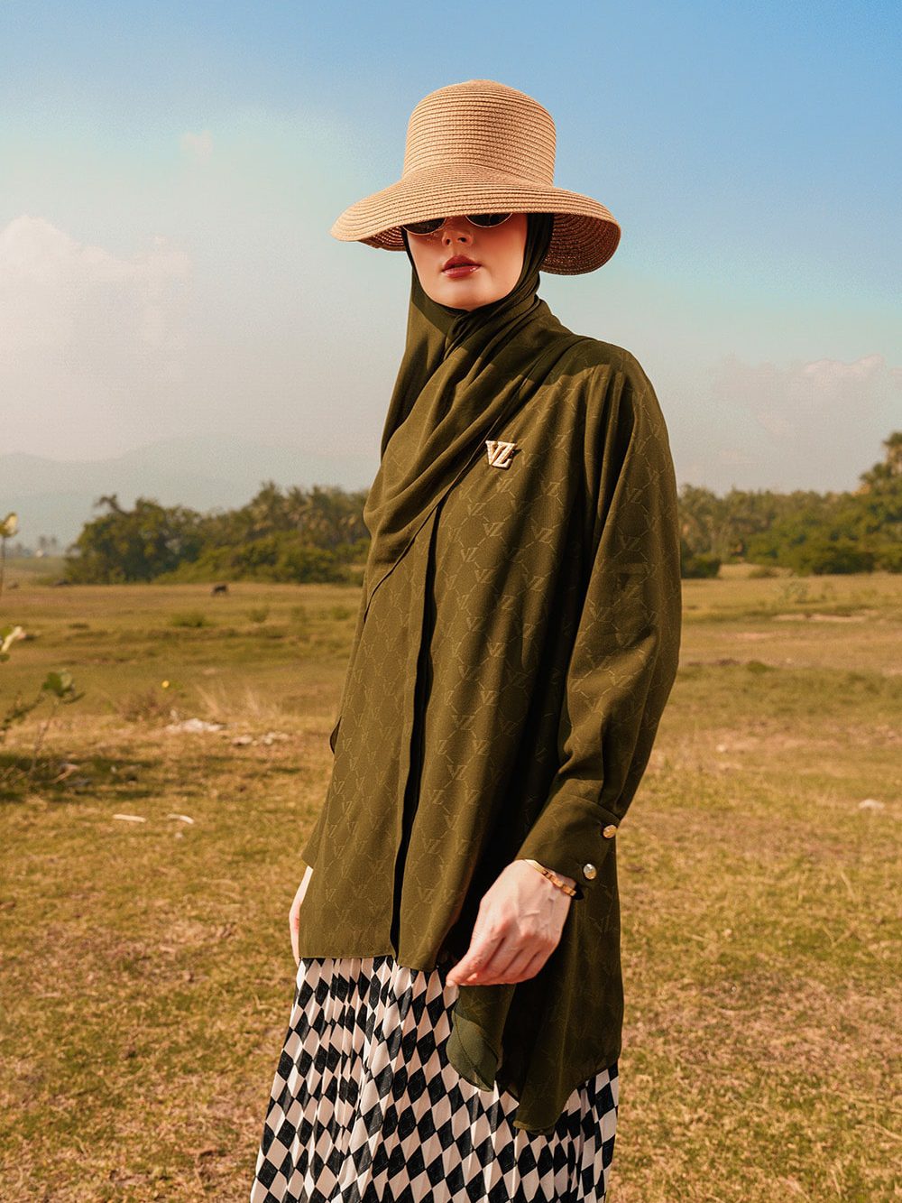 Signature Embossed Top - Olive Branch