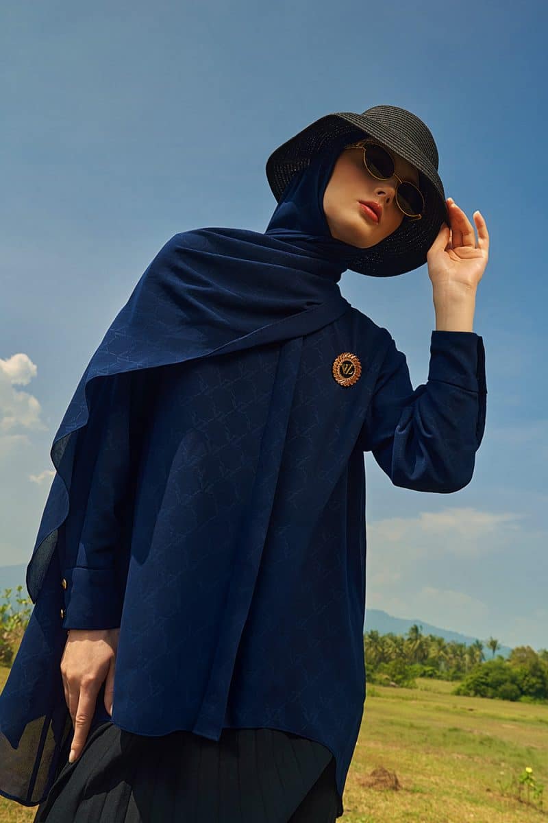 Signature Embossed Top - Navy - Image 5