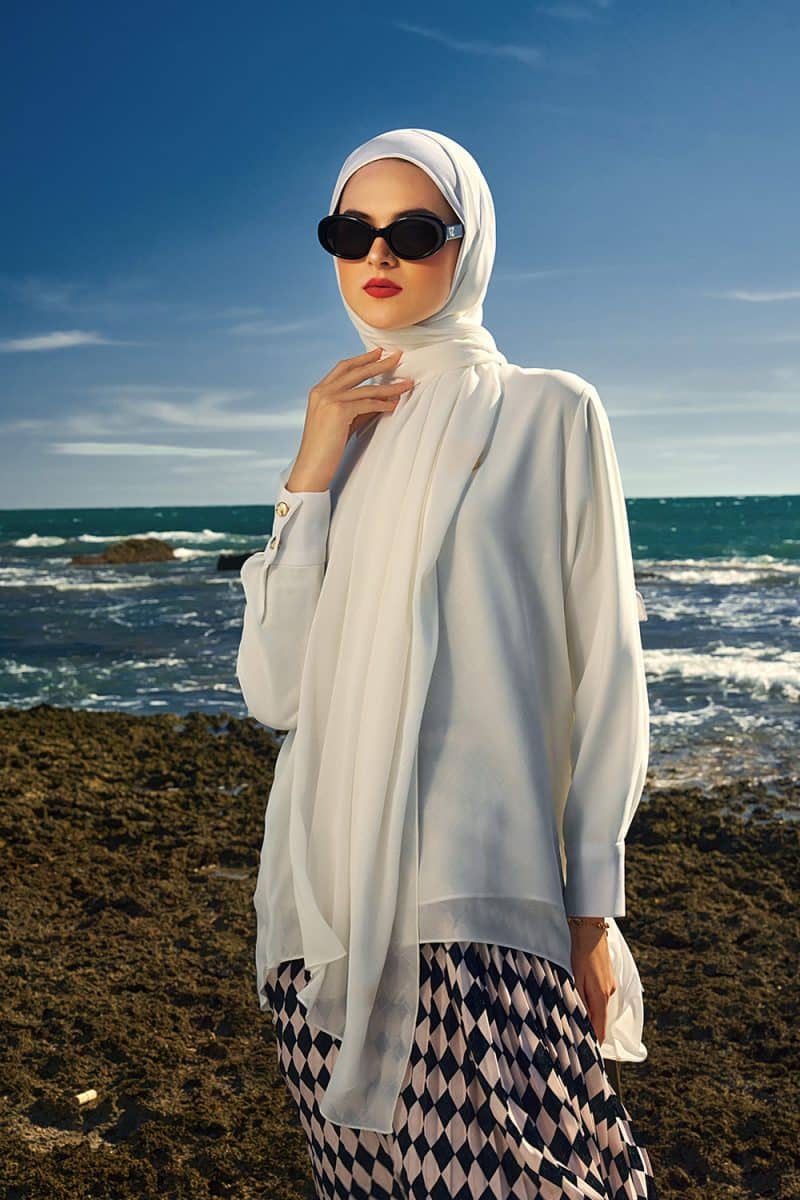 Signature Embossed Top - Broken White
