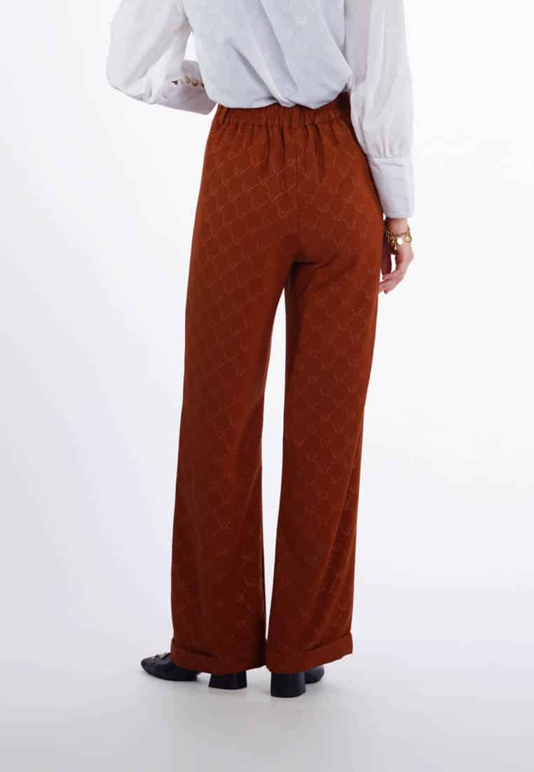 VZ Signature Embossed Pants - Brown - Image 4
