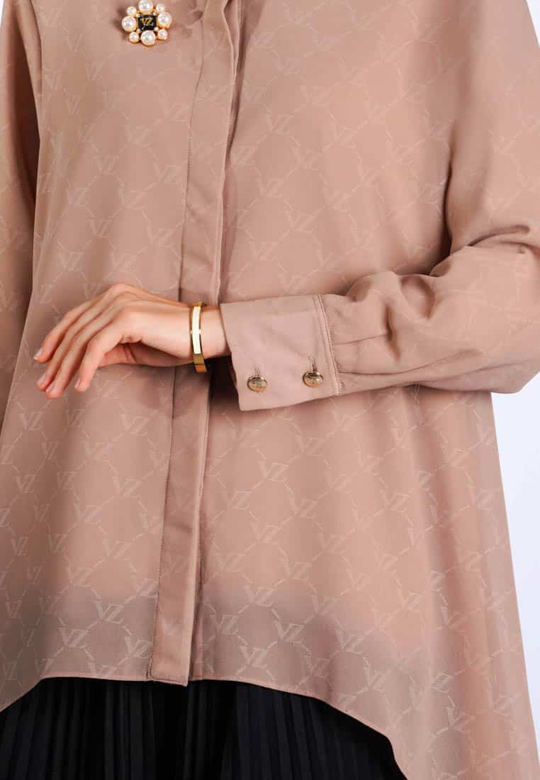 Signature Embossed Top - Dusty Mocca - Image 3