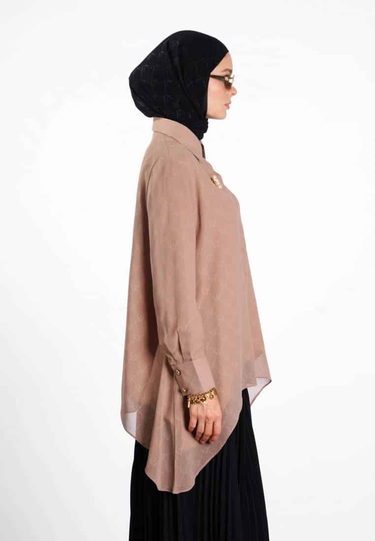 Signature Embossed Top - Dusty Mocca - Image 4