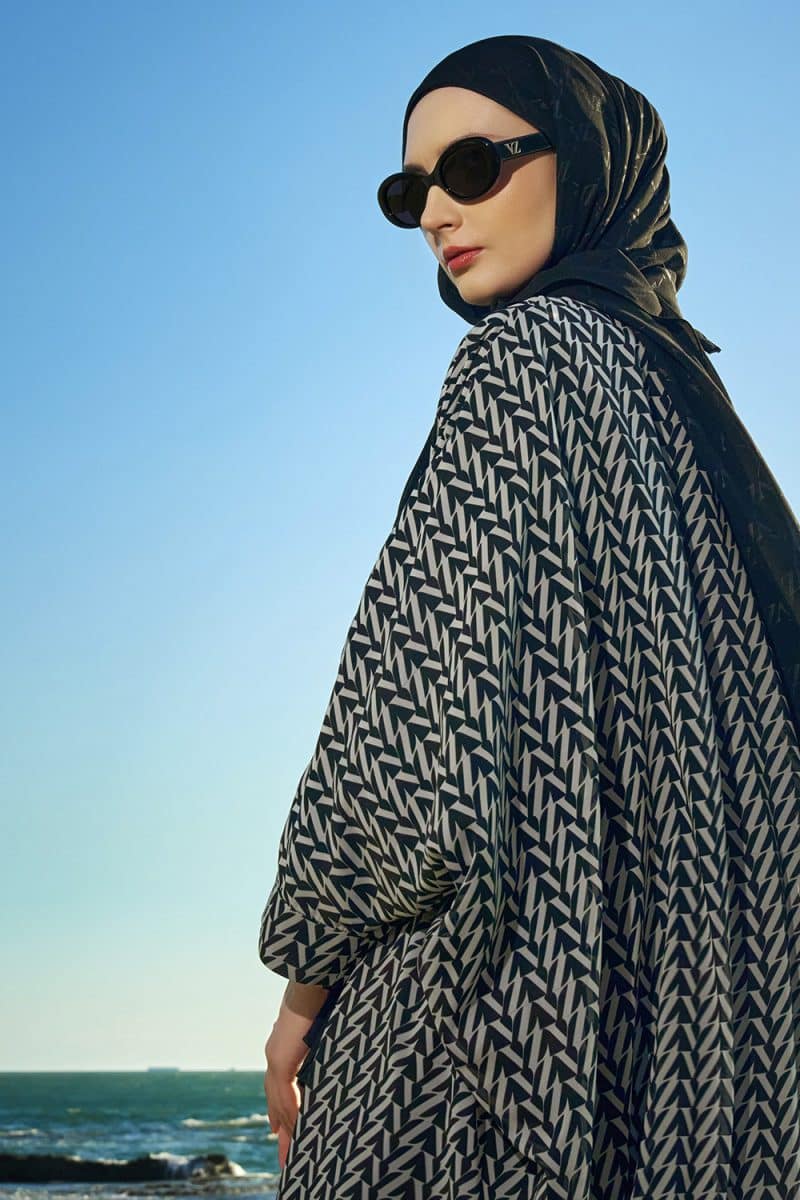 VZ Monogram Kaftan - Black - White - Image 2