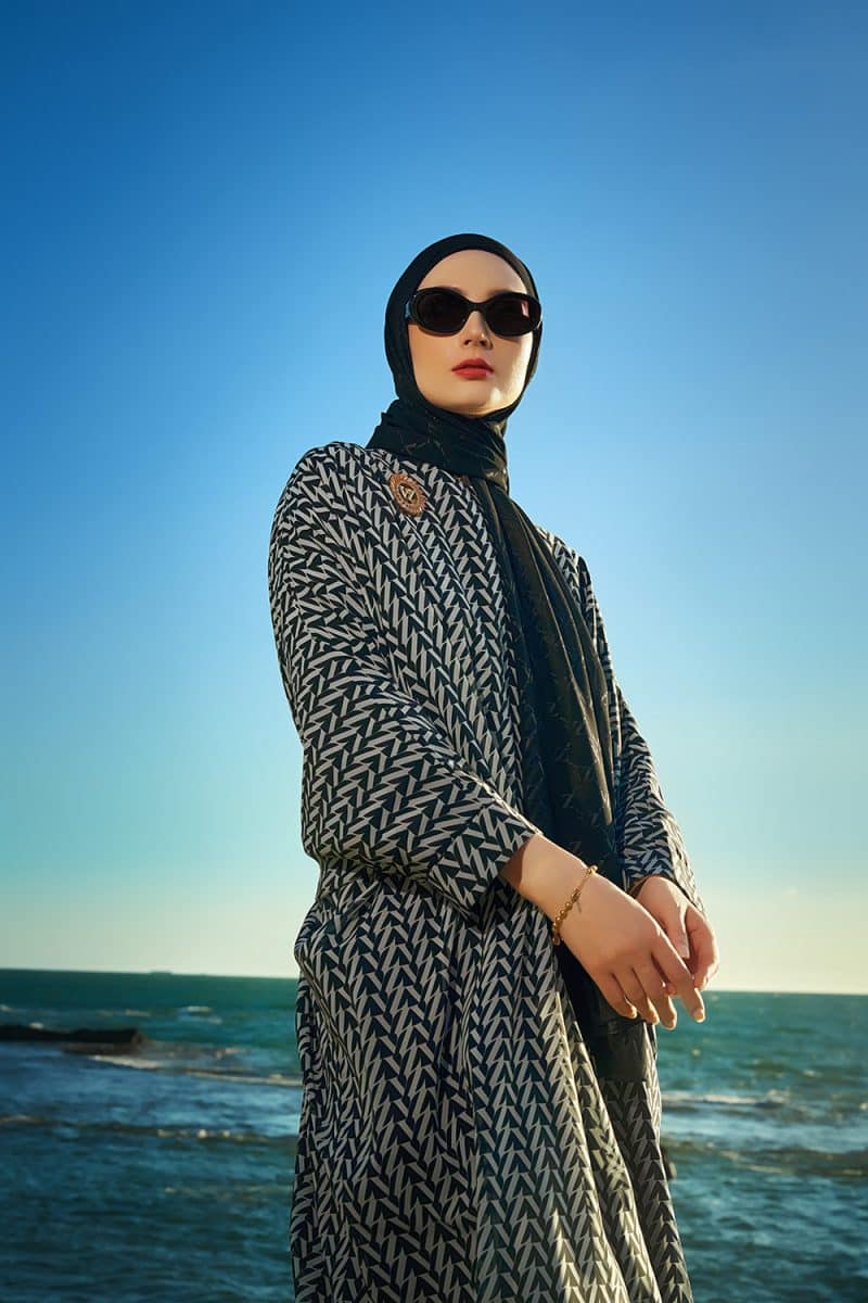VZ Monogram Kaftan - Black - White