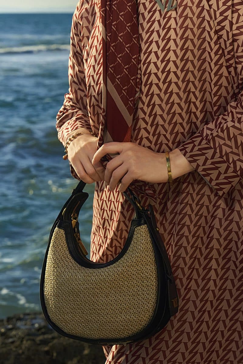 VZ Monogram Kaftan - Maroon - Cream - Image 2