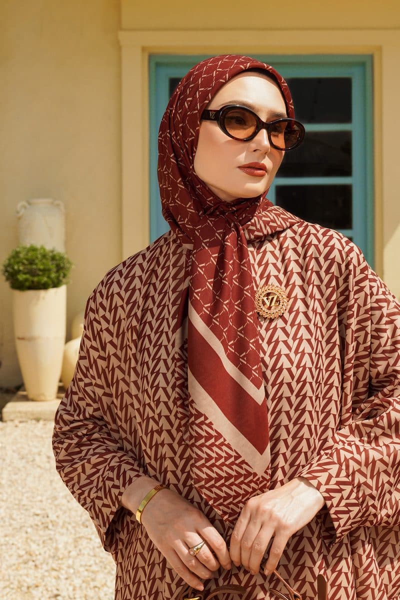 Monogram Scarf 3.0 - Maroon-Cream