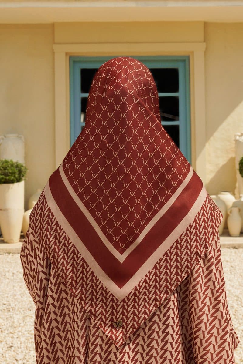 Monogram Scarf 3.0 - Maroon-Cream - Image 3