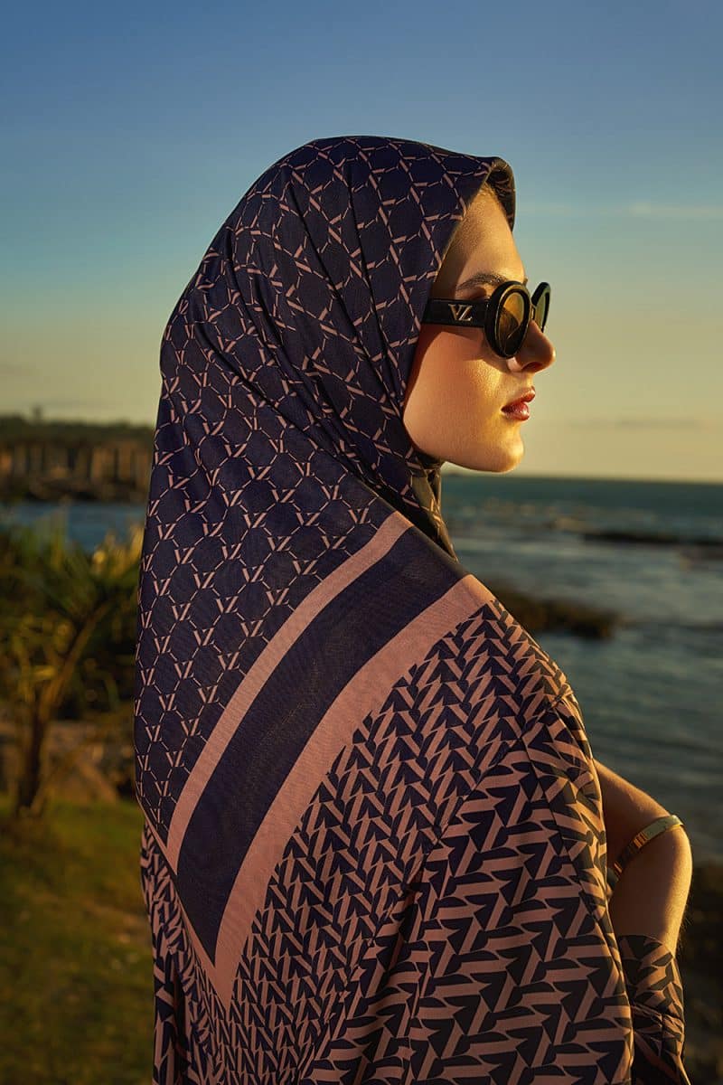 Monogram Scarf 3.0 - Navy-Cream - Image 5
