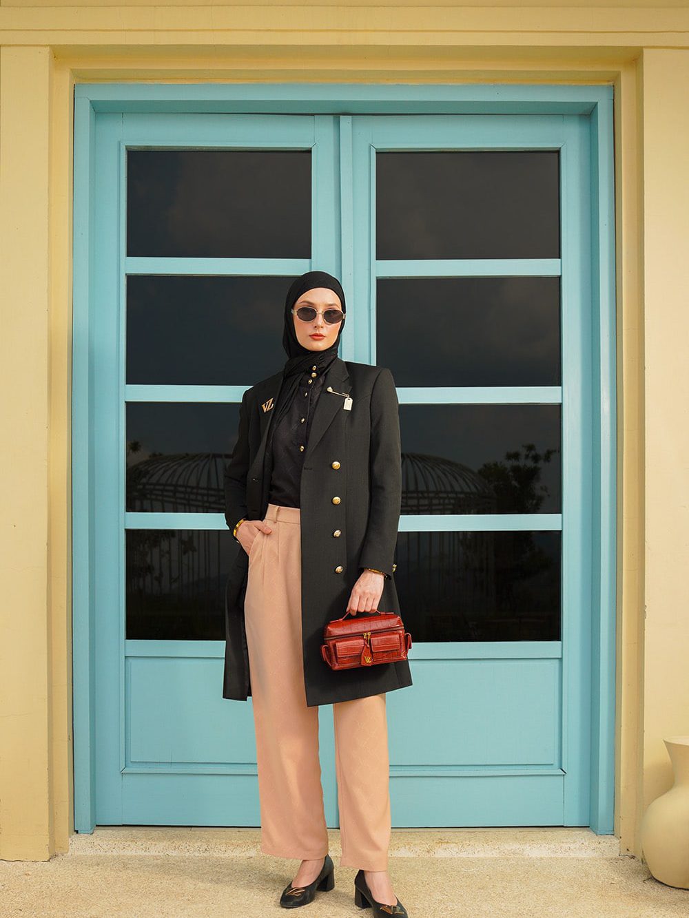 VZ Signature Embossed Pants - Creme