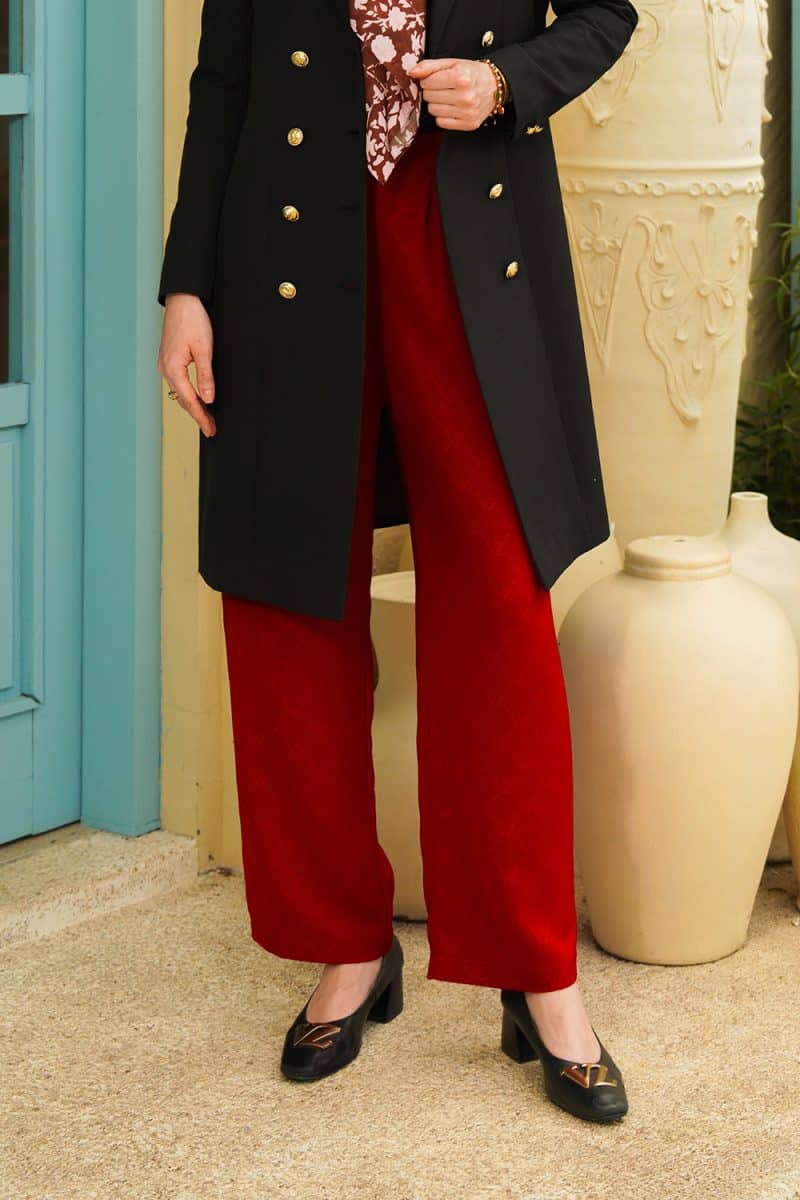 VZ Signature Embossed Pants - Red - Image 5