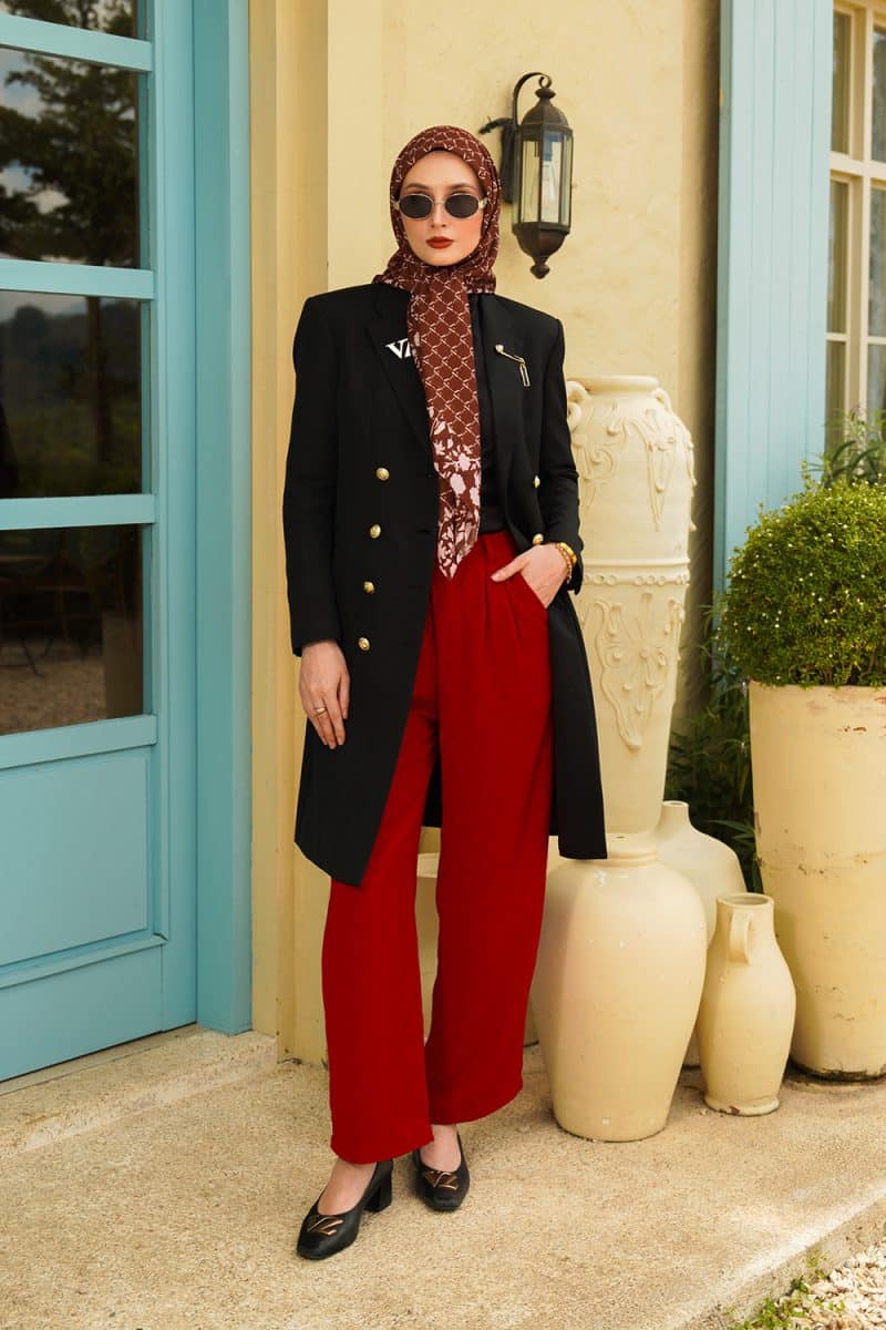 VZ Signature Embossed Pants - Red
