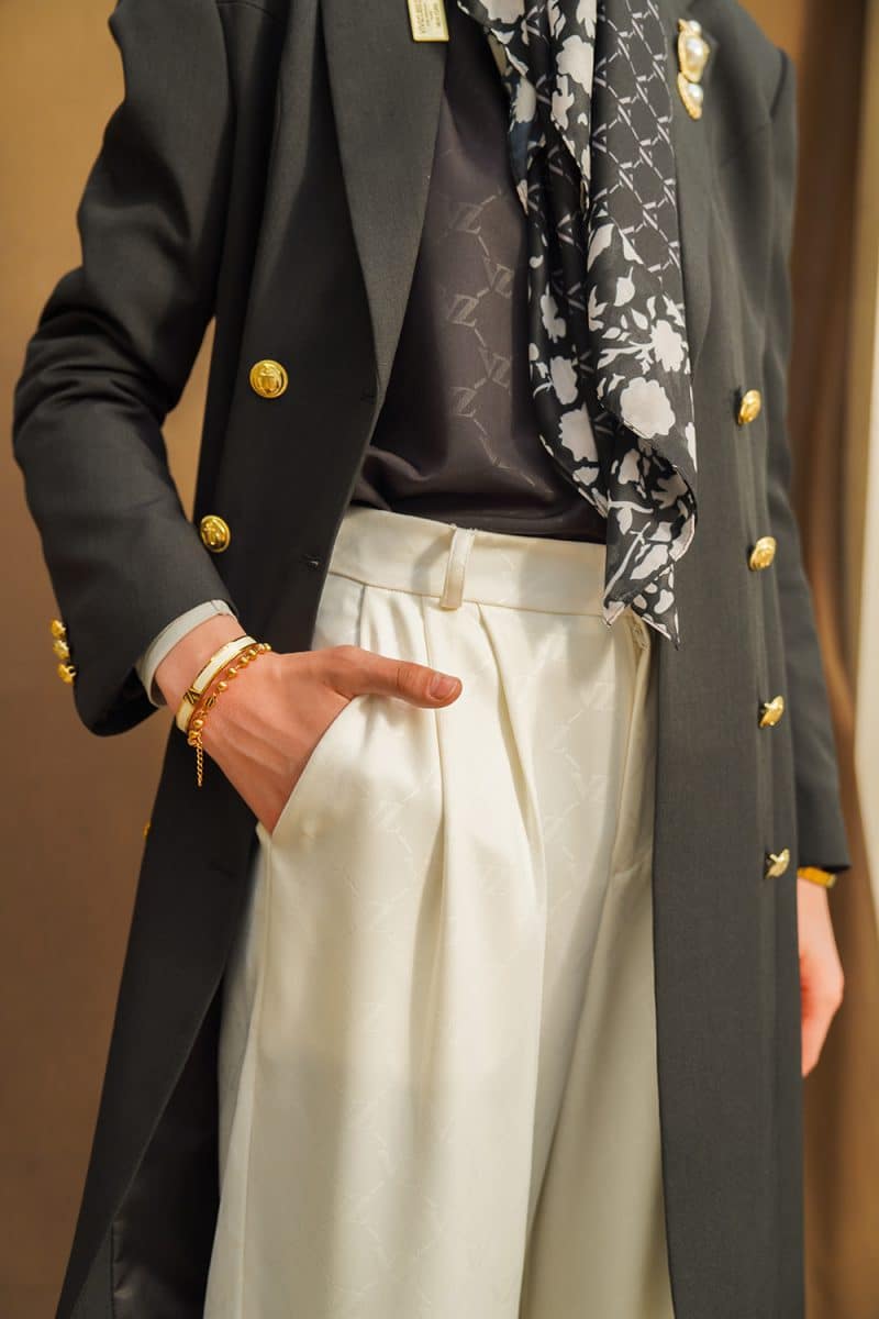 VZ Signature Embossed Pants - Broken White - Image 3