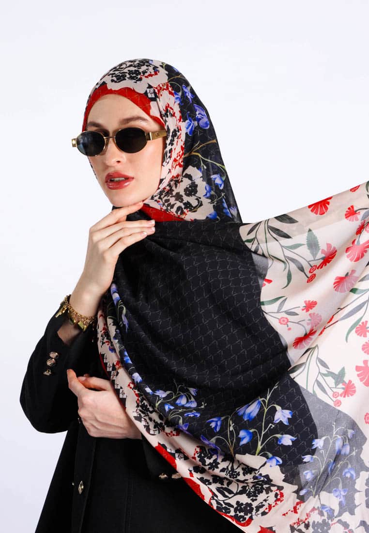 VZ Fiori Pashmina - Black - Image 3