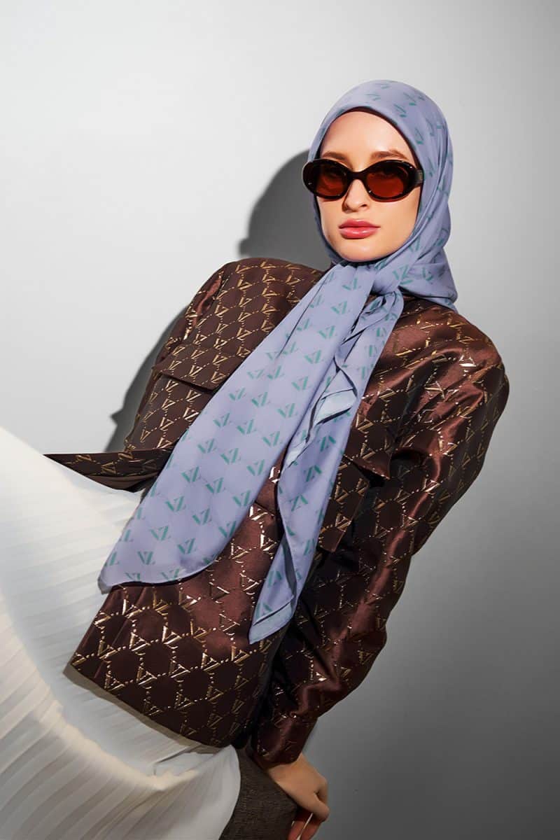 Monogram Voal Scarf - Pastel Parchment