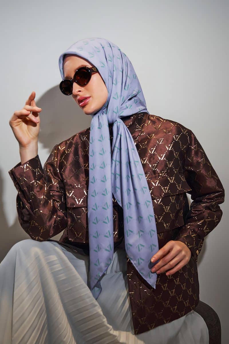 Monogram Voal Scarf - Pastel Parchment - Image 5