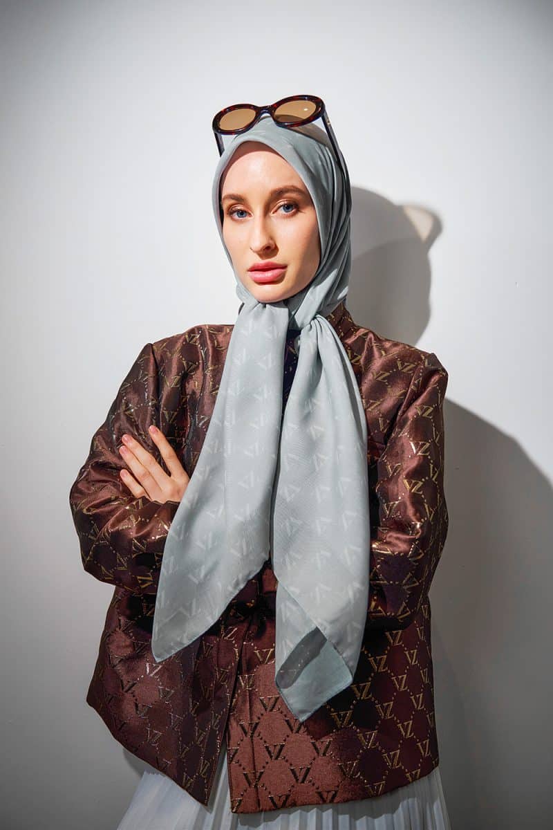 Monogram Voal Scarf - Asparagus